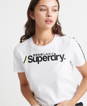 Superdry Swiss Logo Sport Női Pólók Fehér | ECVPK8134